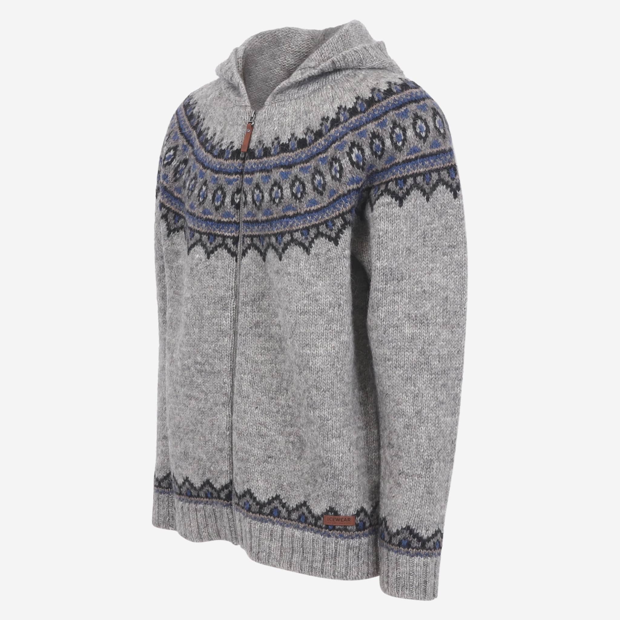 Brynjudalur Icelandic wool knitted hooded sweater